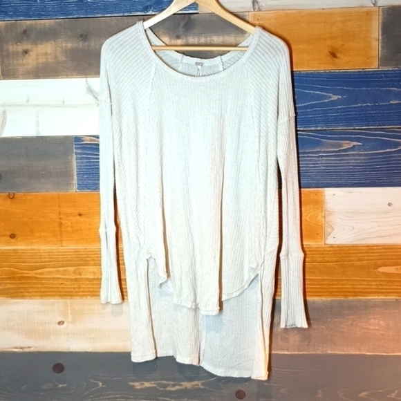Free People Waffle Knit Tunic Top M - Picture 3 of 11